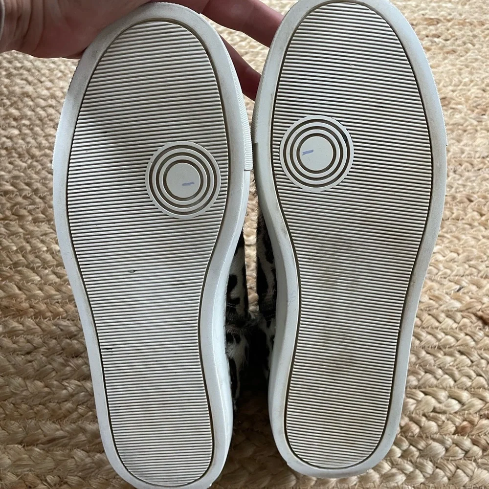 P448 You Can Surf Later Calf Hair Leopard Print Suede High Top Sneakers Size 39 - Picture 10 of 10